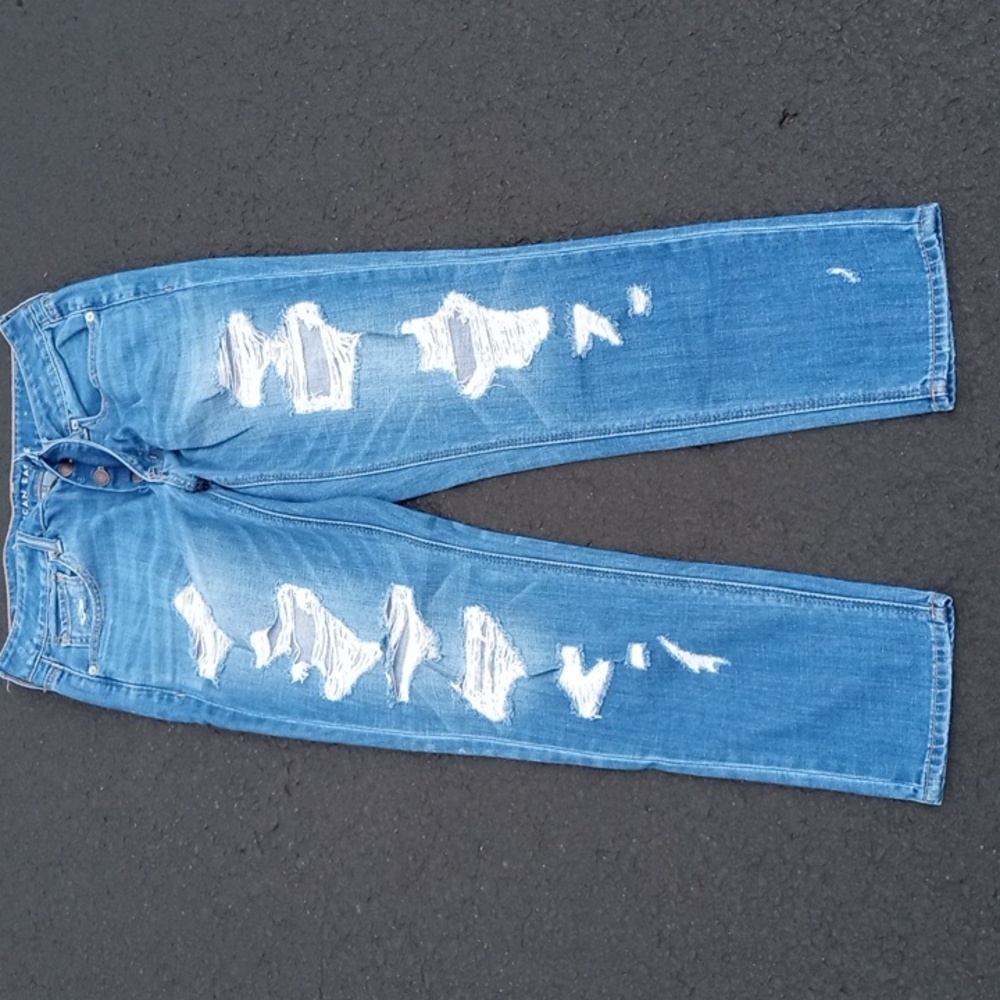 Y2K American Eagle Tom Girl Distressed womens Jeans 6